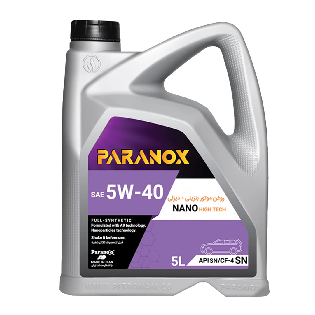 روغن موتور خودرو پارانوکس مدل 5W-40 SN حجم 5 لیتر